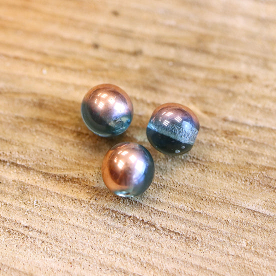 Kraal blauw - met koper plating