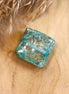 Bead green - glass bead square crackle