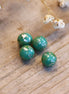 Bead green - round bead with silver plating