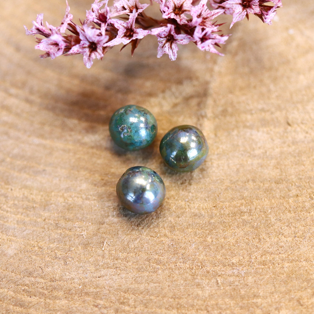Bead green - round olive plating