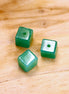 Bead green - glass bead cube small