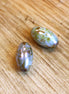 Bead green - glass bead oval marble