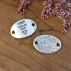 Tussenzetsel DQ zilver keep calm met hart
