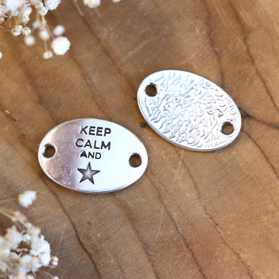 Zwischenstück DQ silber Keep Calm mit Stern