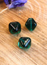 Bead green - glass bead octahedron