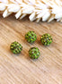 Bead green - round with small rhinestone