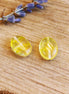 Perle gelb - Glasperle oval