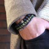 Herenarmband met labradoriet - met slot