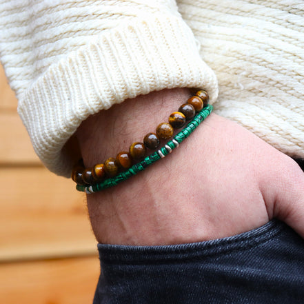 Men's bracelet with tiger's eye