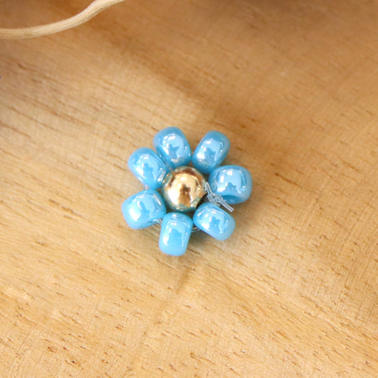 Miyuki Blume hellblau-gold