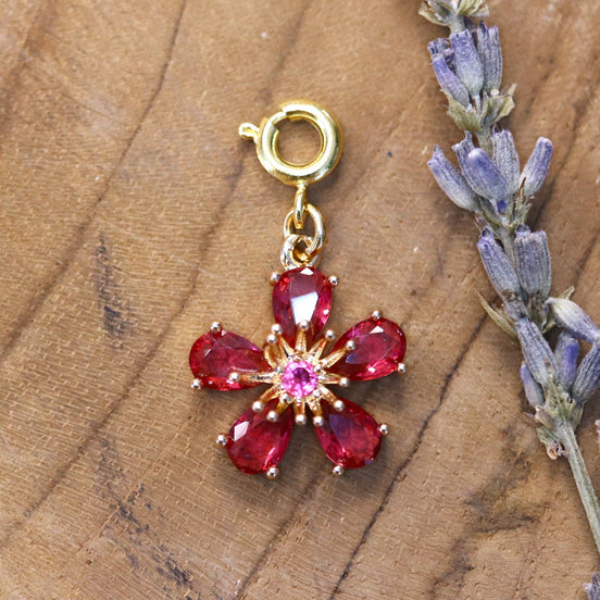 Kettingbedel met verguld slot - bloem