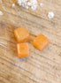 Bead orange - glass bead cube small