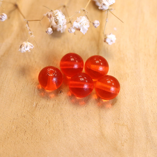 Perle orange - Glasperle rund