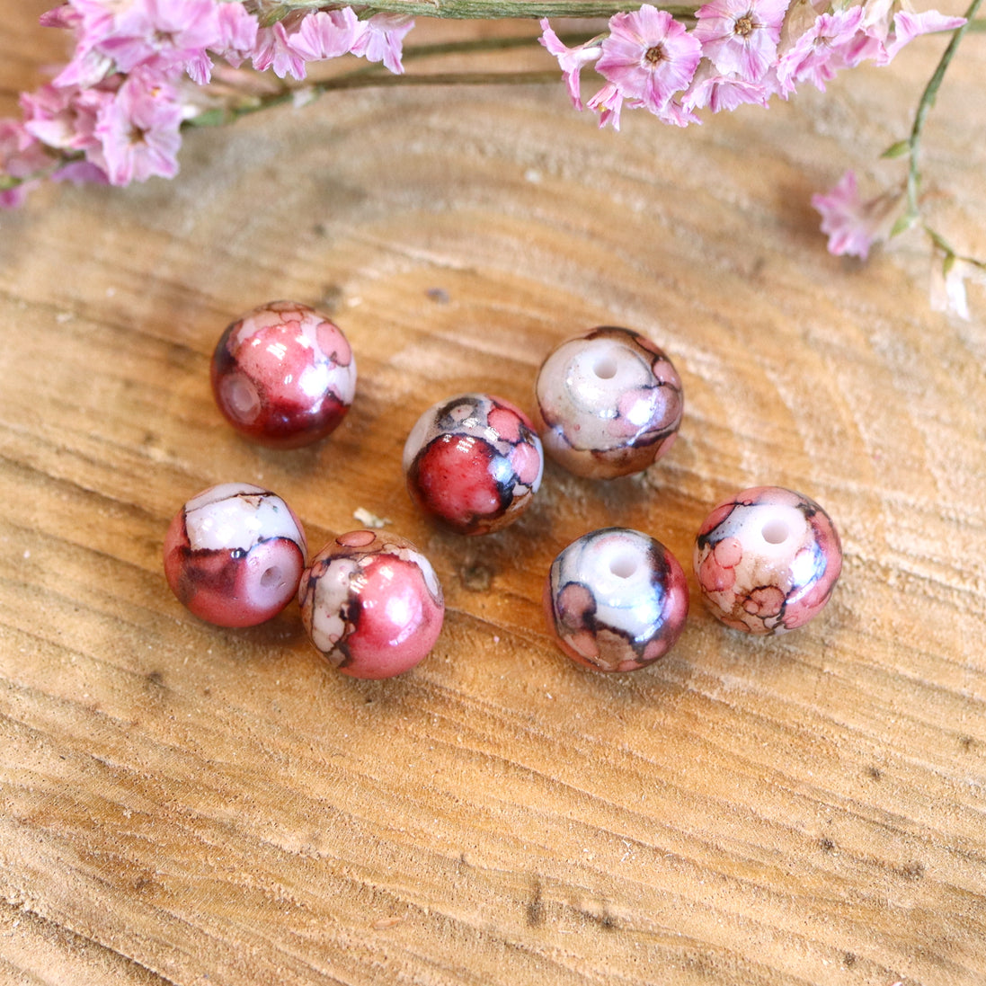 Kraal rood - marble effect