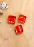 Bead red - glass bead oval tube