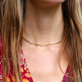 Gouden kralenketting - maansteen