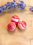 Bead red - small round with red circles