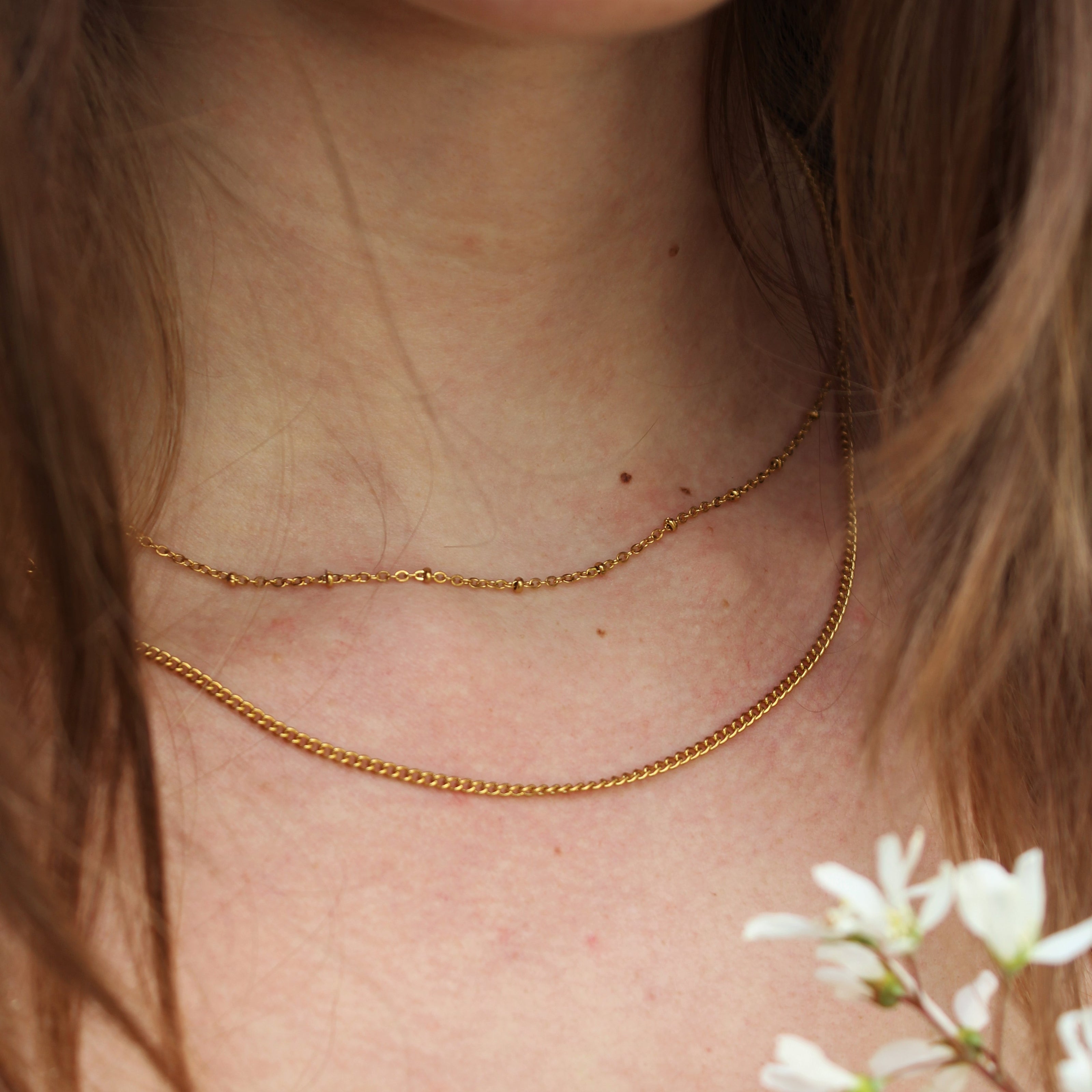 Stainless steel ketting goud - schakel