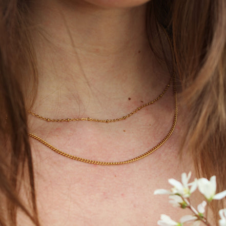 Stainless steel ketting goud - schakel