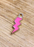 Enamel bedel - bliksem neon roze goud