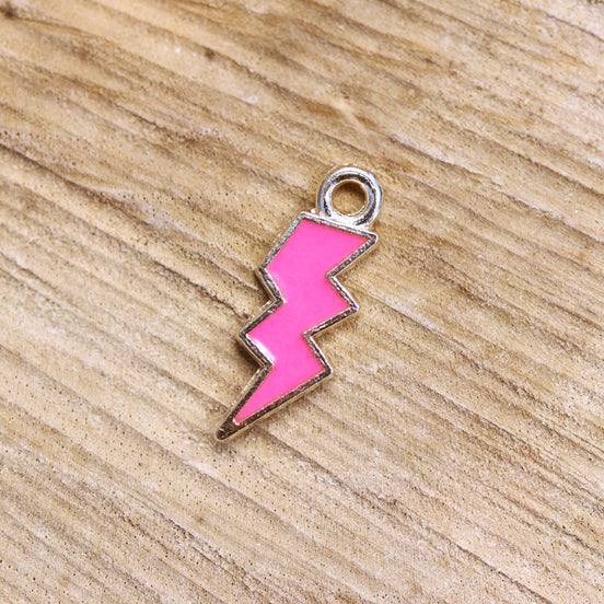 Emaille Charm - Blitz Neon Roségold