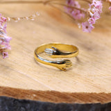 Stainless steel ring met handen - goud