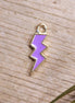 Enamel charm - lightning lilac gold