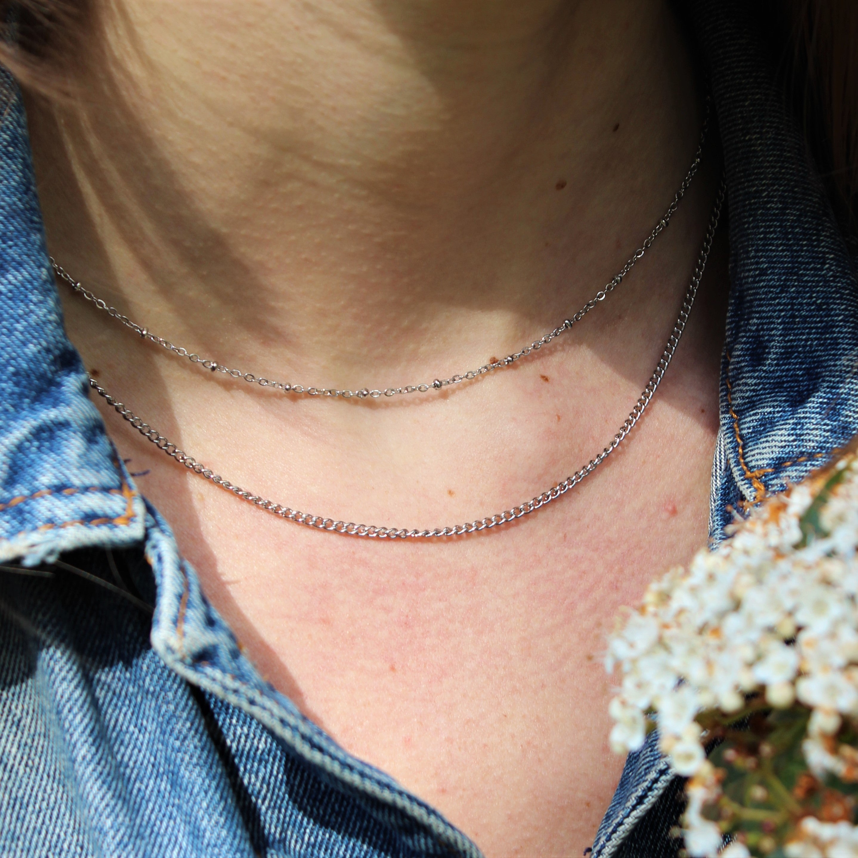 Stainless steel ketting zilver - schakel