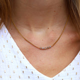 Stainless steel ketting goud - labradoriet