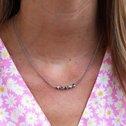 Stainless steel ketting zilver - jaspis