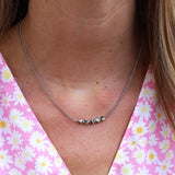 Stainless steel ketting zilver - jaspis
