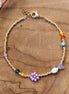 Miyuki bracelet gold with lilac flower