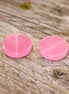 Bead pink - glass bead flat round