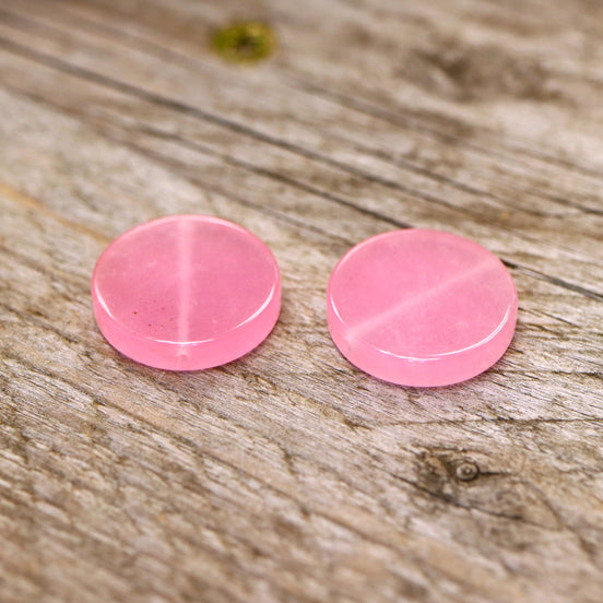 Perle rosa - Glasperle flach rund