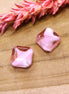 Pink bead - transparent glass bead with white swirl
