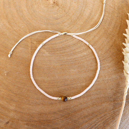 Delica bracelet with tiger eye