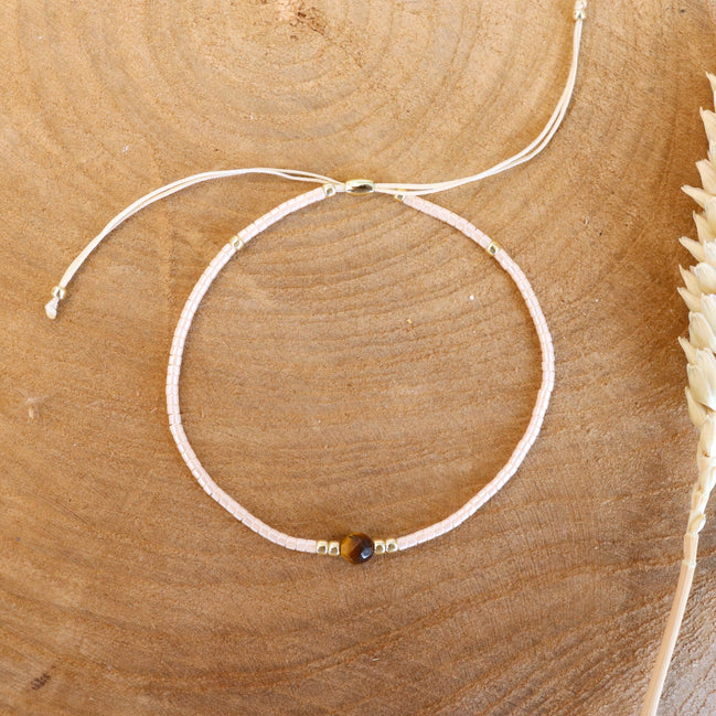 Delica bracelet with tiger eye