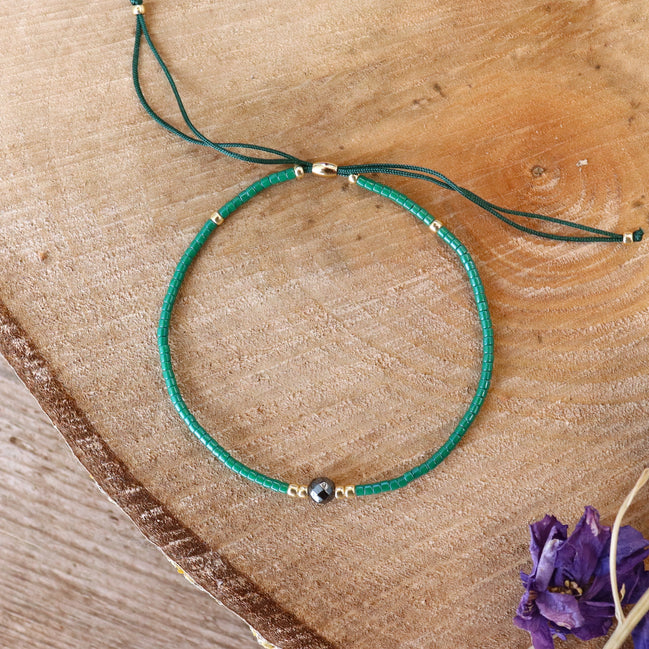 Delica bracelet with hematite