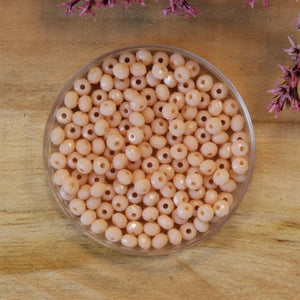 Rondel facetkralen 2x3 mm Cream