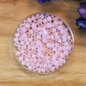 Rondel facetkralen 2x3 mm Rosewater opal
