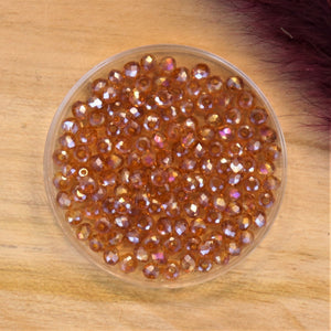 Rondel facetkralen 2x3 mm Dark colorad topaz