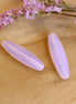Bead pink - glass bead oval with mother-of-pearl effect