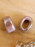 Bead pink - ceramic open oval with mother-of-pearl shine