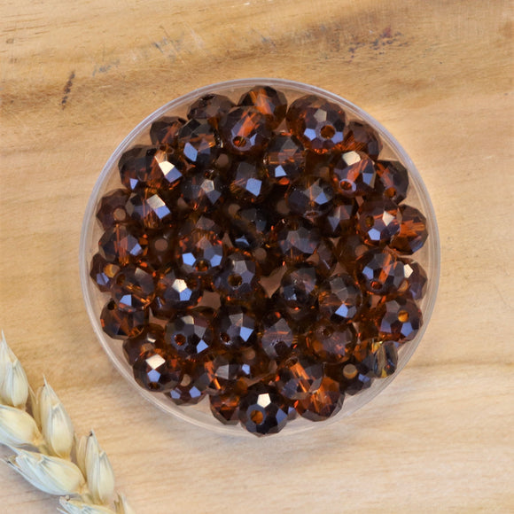 Rondel facetkralen 4x6 mm Amber
