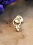 Gold plated stud earring with circle and three balls