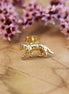 Gold plated stud earrings with panther