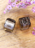 Bead gray - glass bead large cube