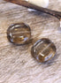Bead gray - glass bead rounded flat rectangle