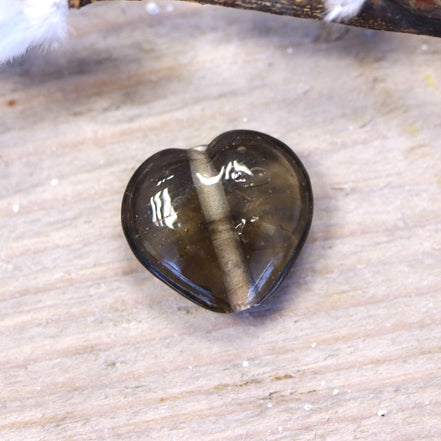 Bead gray - glass bead heart