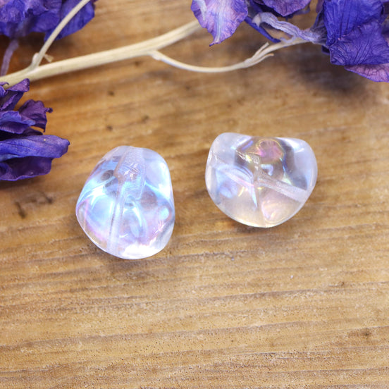 Perle Kristall - Glasperle Nugget mit AB Glanz